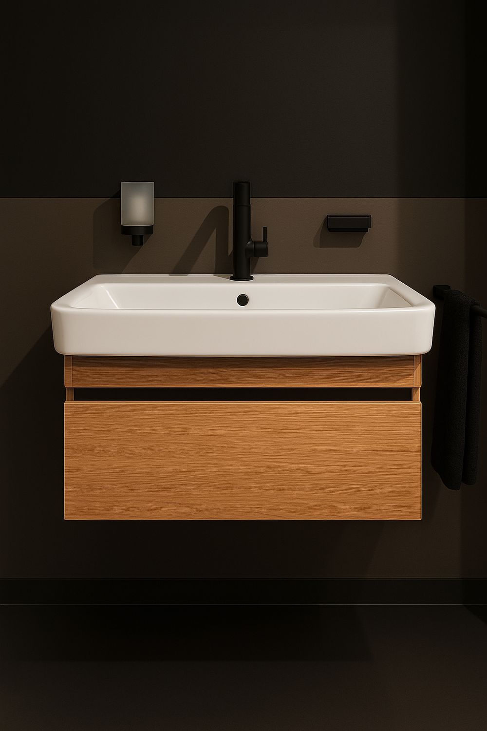 Meuble de salle de bains à un tiroir pour lavabo Geberit Smyle 90 cm (sans vasque)
