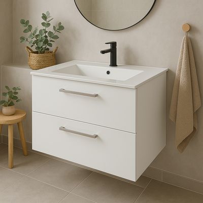 Comete 96 cm Bathroom Cabinet with Two Drawers (Without Basin)