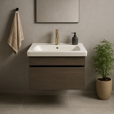Meuble de salle de bains à un tiroir pour lavabo Geberit Selnova Square 55 cm (sans vasque)