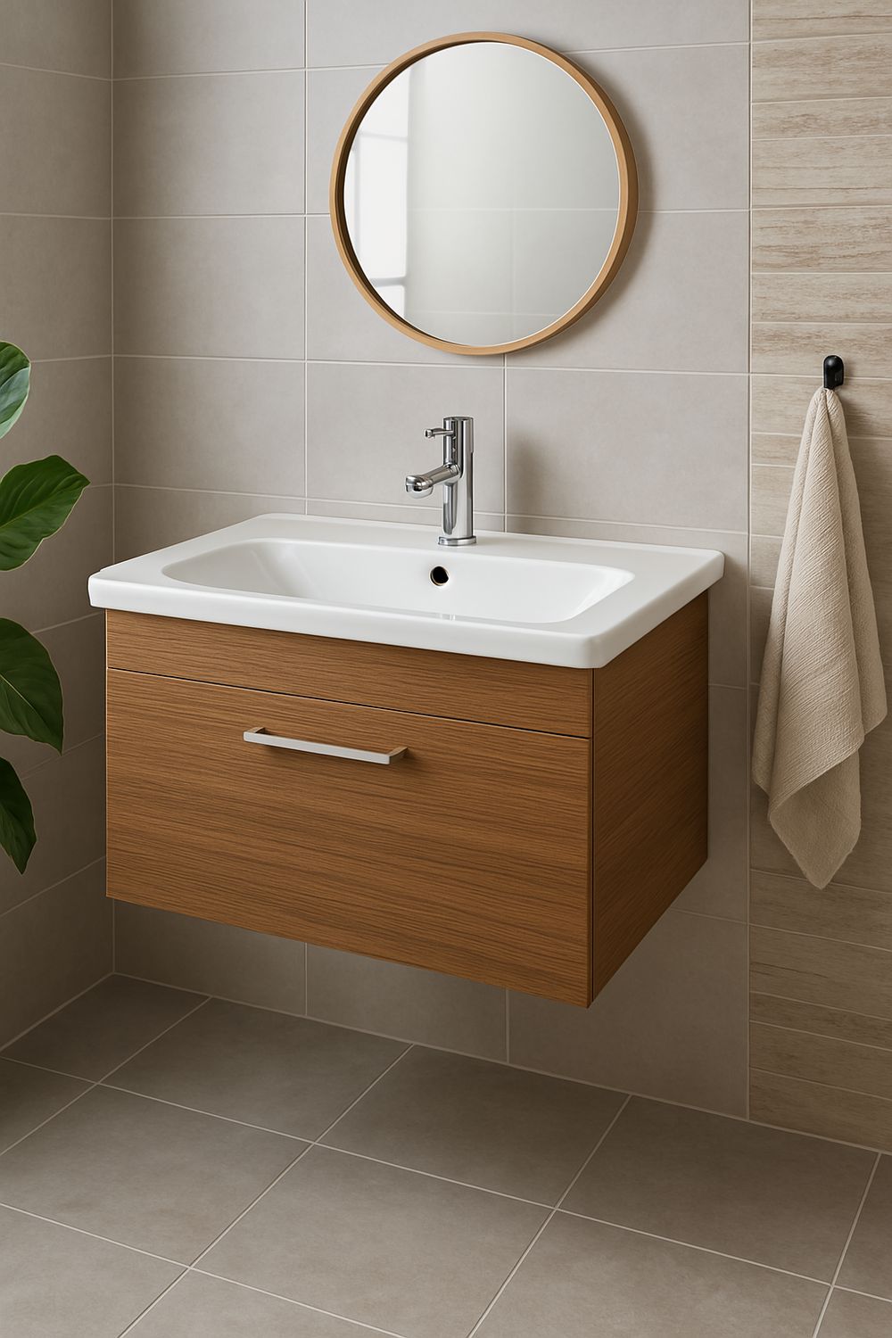 Meuble de salle de bains à un tiroir pour lavabo Geberit Selnova Square 80 cm (sans vasque)