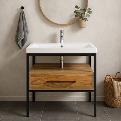 Bathroom Furniture on Legs Wave with One Drawer (without Basin)