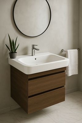 Meuble de salle de bains à deux tiroirs pour lavabo Geberit Smyle 60 cm (sans vasque)