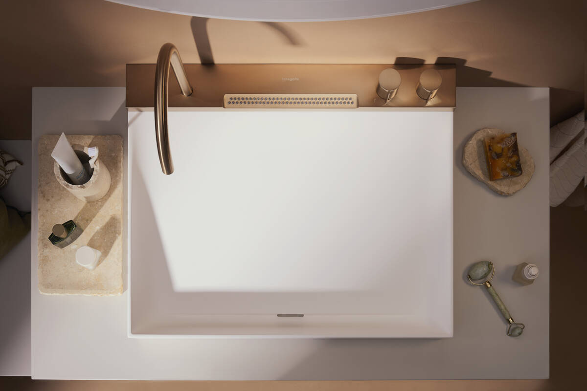 Lavabo à poser Hansgrohe Avalegra AquaUnit avec mitigeur en bronze brossé - vue 9