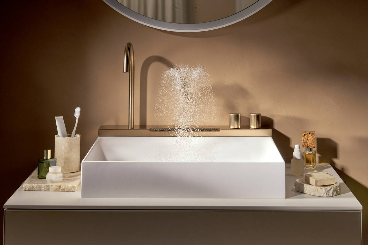 Lavabo à poser Hansgrohe Avalegra AquaUnit avec mitigeur en bronze brossé - vue 2