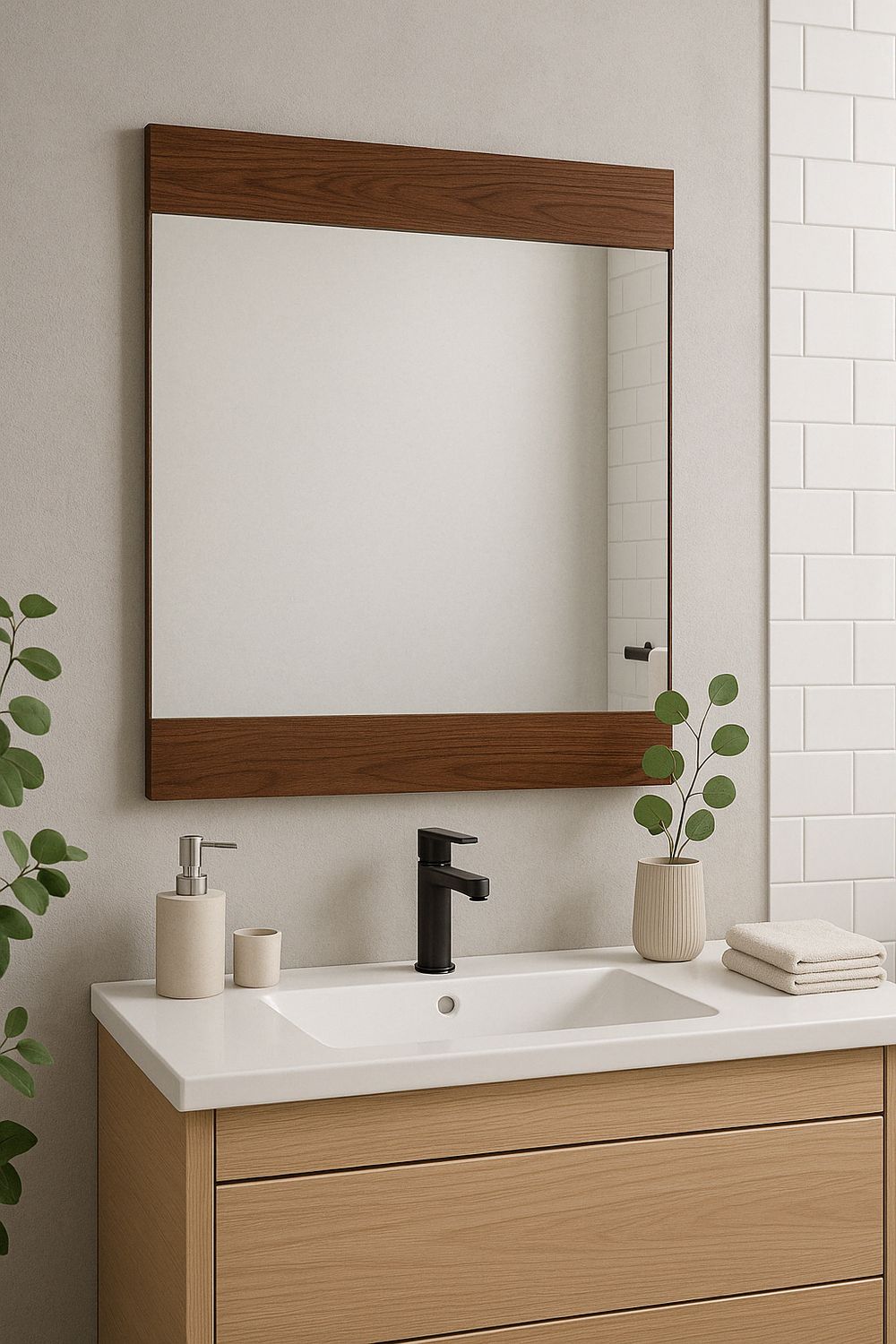 Miroir de salle de bains - Bois hydrofuge