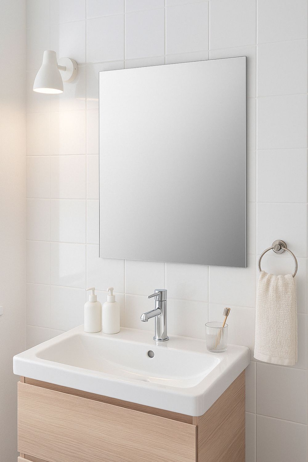 Miroir de salle de bains 120 x 100 cm sans cadre