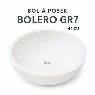 Bol à poser Bolero 44 cm granité blanc