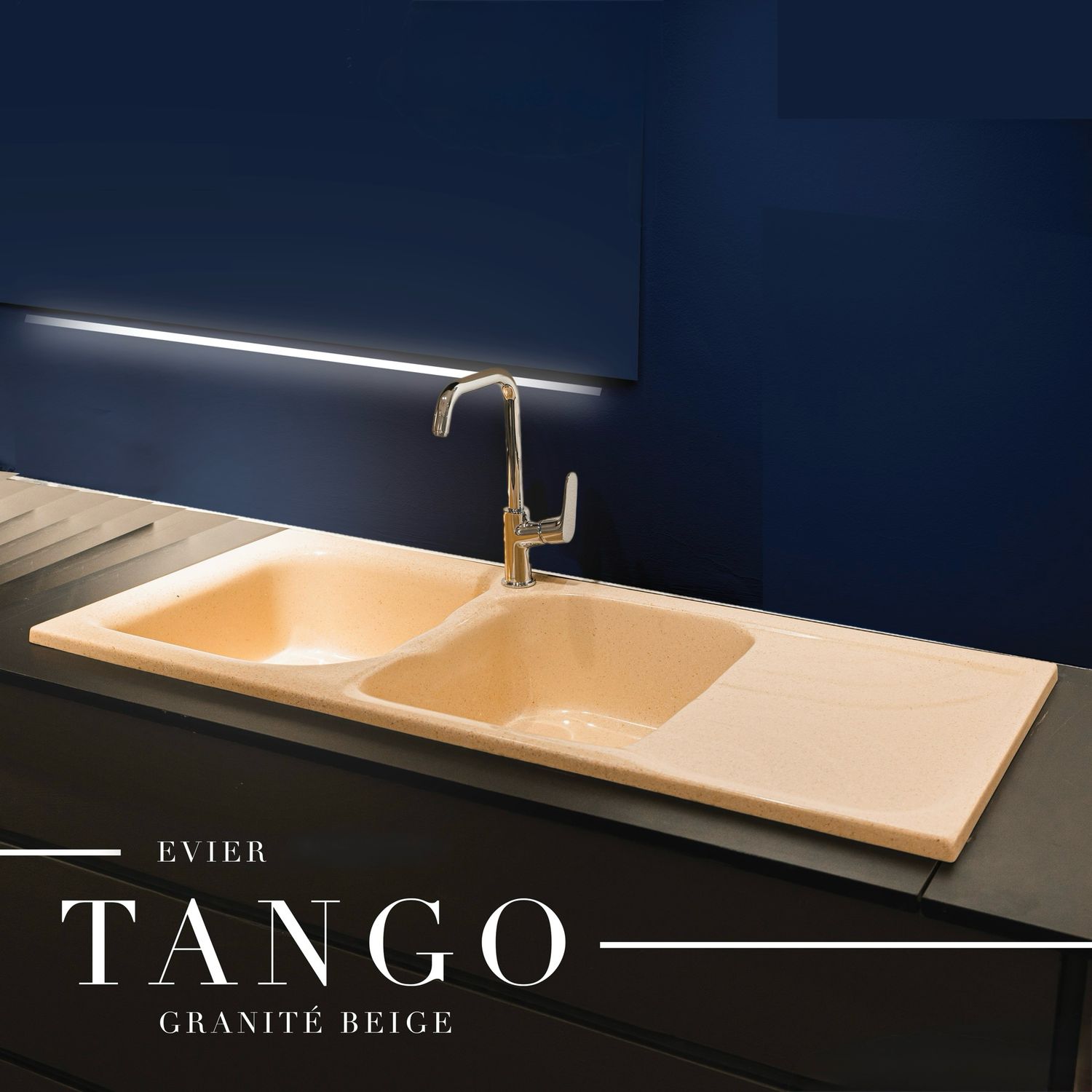 Évier de cuisine encastrable Tango 120 cm x 50 cm