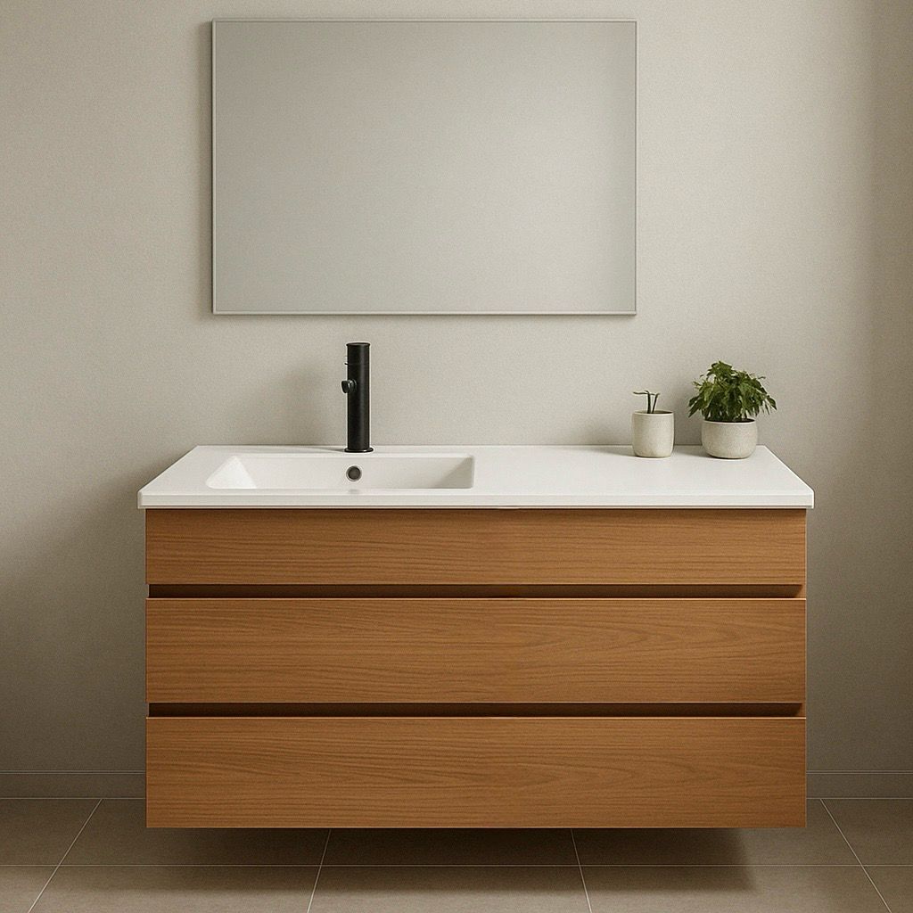 Meuble de salle de bains Spazio 100 cm à deux tiroirs (sans vasque)