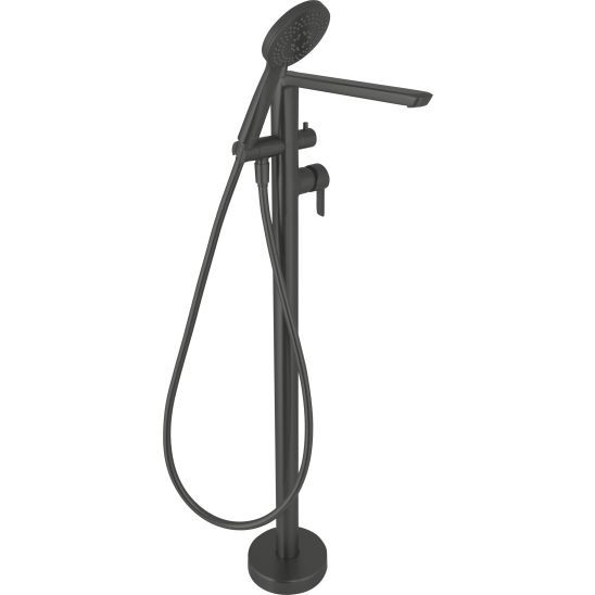 Bath/Shower Mixer Deante Arnika for Floor Mounting in Matte Black