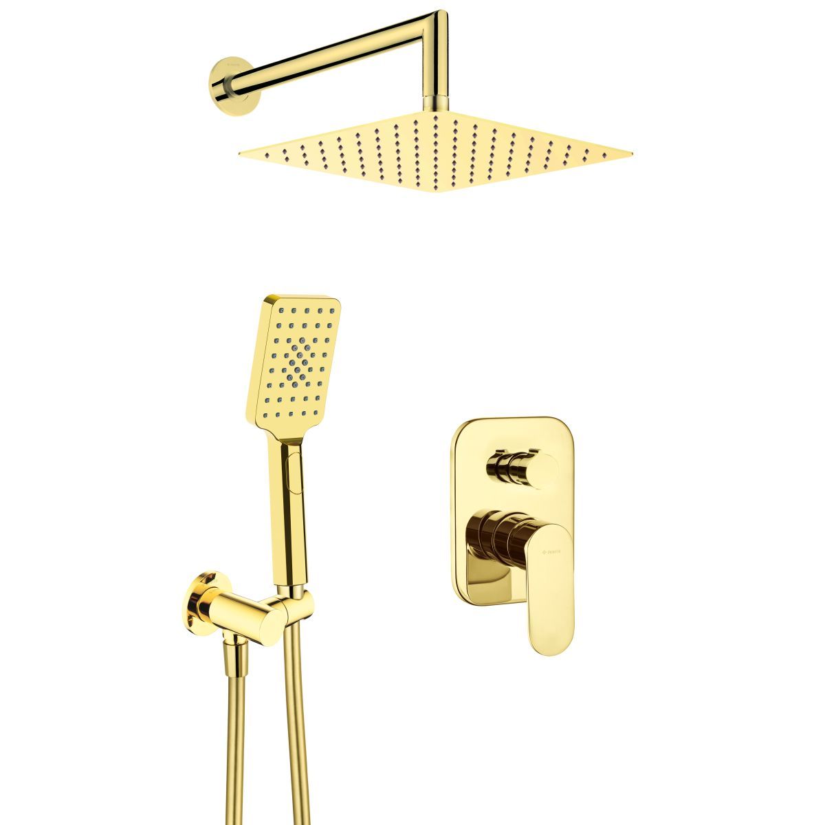 Deante Alpinia 250 Polished Gold Concealed Shower Set