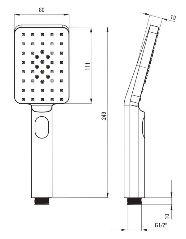 Ensemble de douche encastré Deante Alpinia 250 en PVD doré poli - vue 7