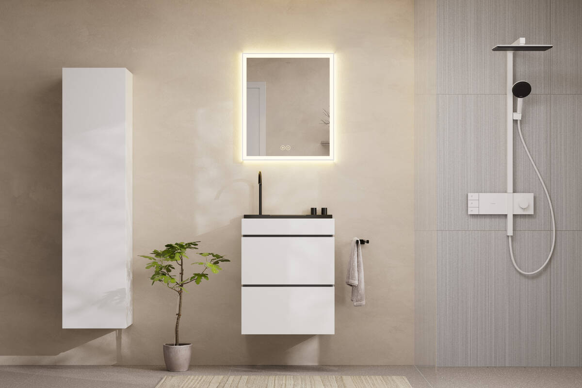 Lavabo à poser Hansgrohe Avalegra AquaUnit avec mitigeur en noir chromé brossé - vue 3