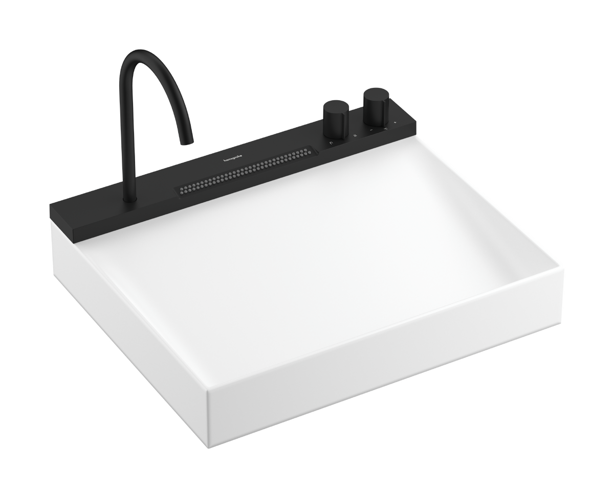 Lavabo à poser Hansgrohe Avalegra AquaUnit avec mitigeur en noir mat