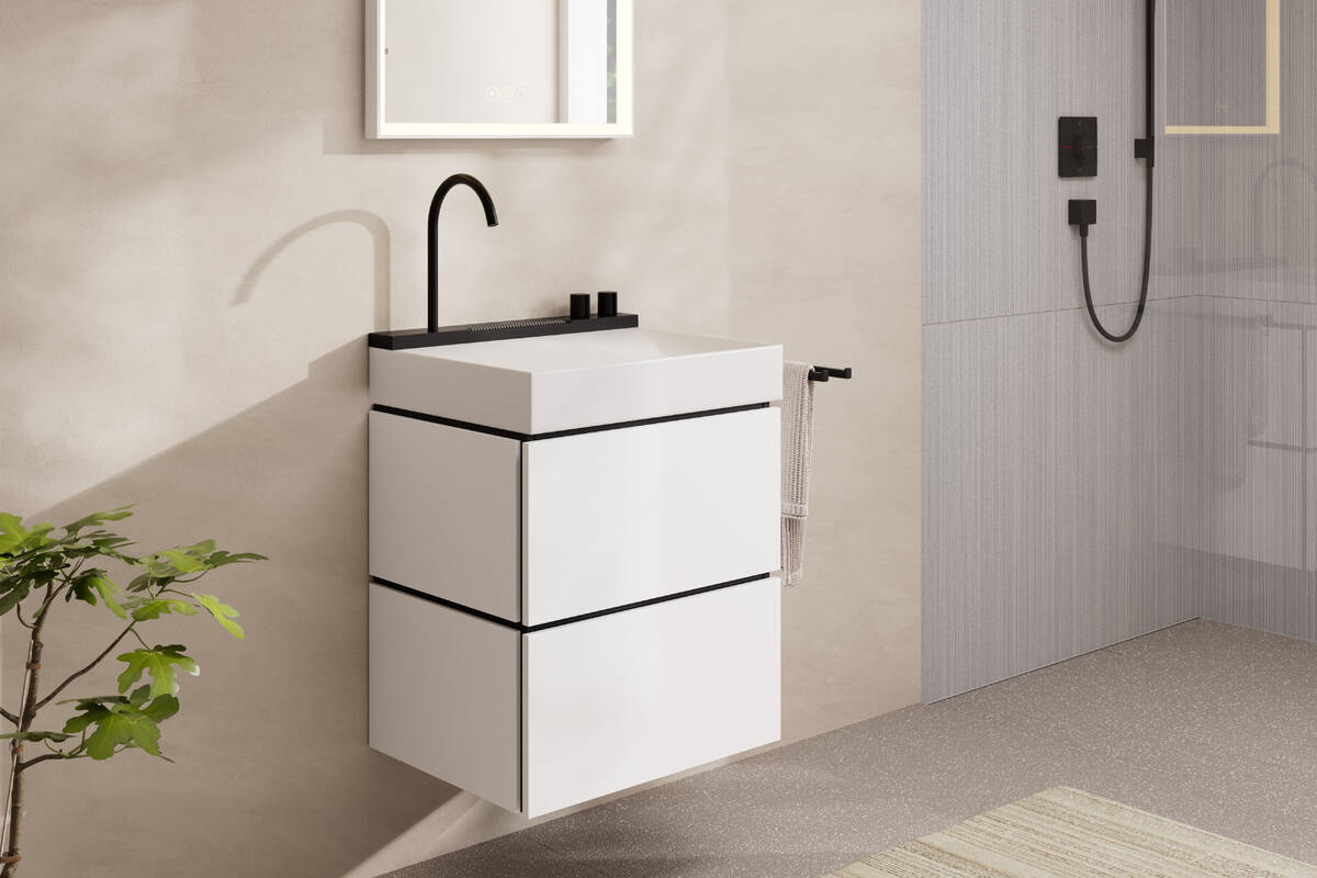 Lavabo à poser Hansgrohe Avalegra AquaUnit avec mitigeur en noir mat - vue 4