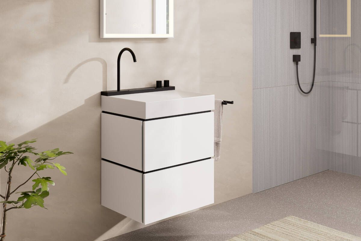 Lavabo à poser Hansgrohe Avalegra AquaUnit avec mitigeur en noir mat — vue 4