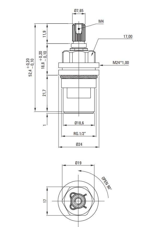 Deante Ceramic Cartridge for Cold Water for Temisto Mixer