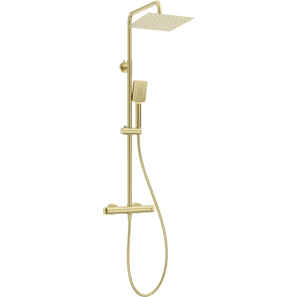 Square Shower Column Deante 250 with Thermostatic Mixer in Brushed Gold PVD