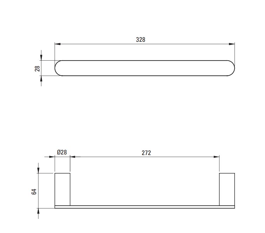 Towel Holder Deante Round 30 cm in Chrome