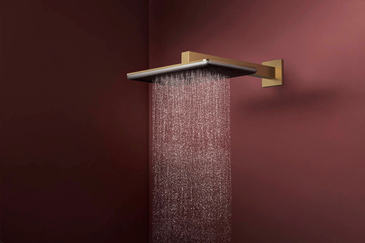 Douche de tête Hansgrohe Raindance Alive Q 340 2 jets avec bras de douche en bronze brossé — vue 3