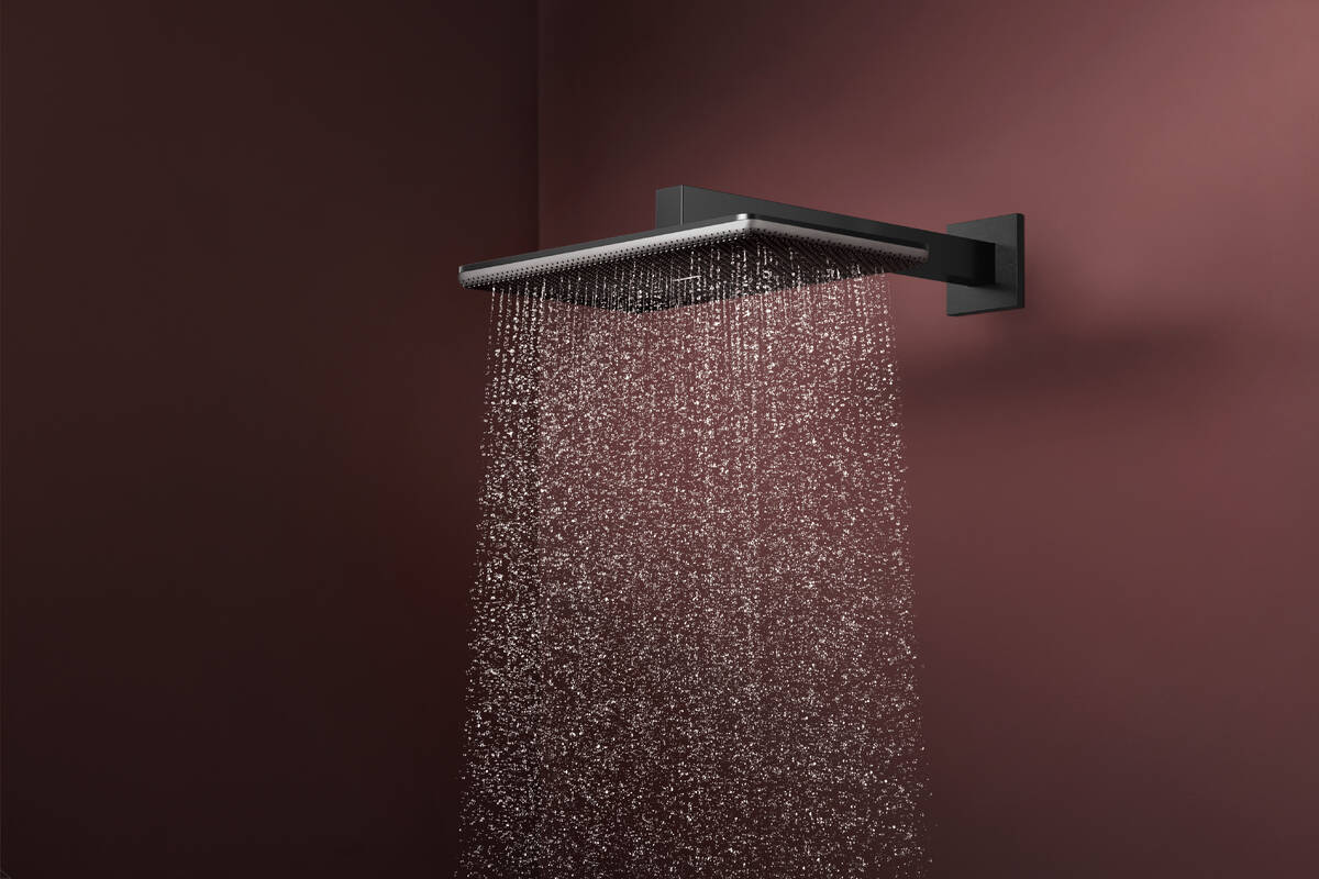 Douche de tête Hansgrohe Raindance Alive Q 340 2 jets avec bras de douche en noir chromé brossé - vue 2