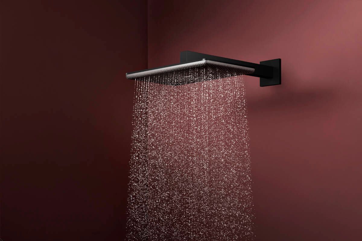 Douche de tête Hansgrohe Raindance Alive Q 340 2 jets avec bras de douche en noir mat