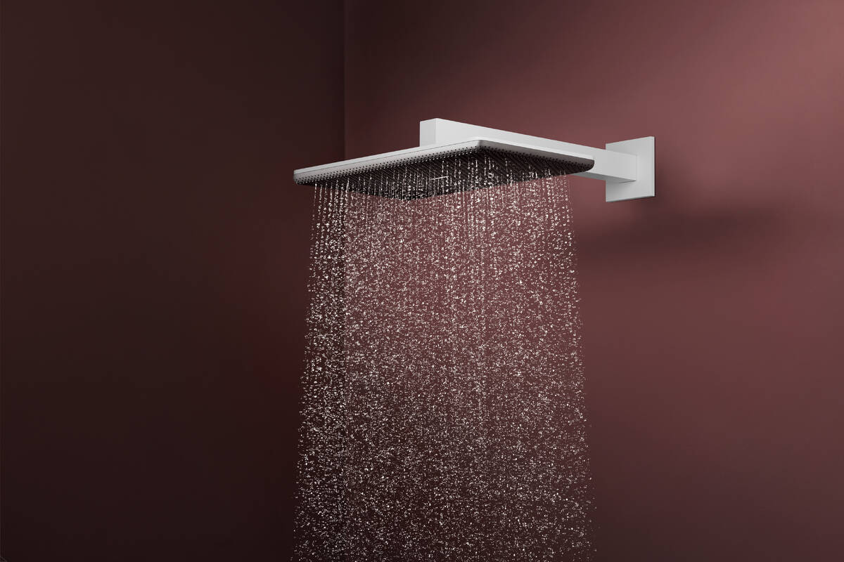 Douche de tête Hansgrohe Raindance Alive Q 340 2 jets avec bras de douche en blanc mat - vue 2