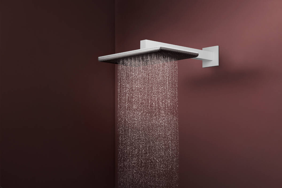 Douche de tête Hansgrohe Raindance Alive Q 340 2 jets avec bras de douche en blanc mat - vue 3