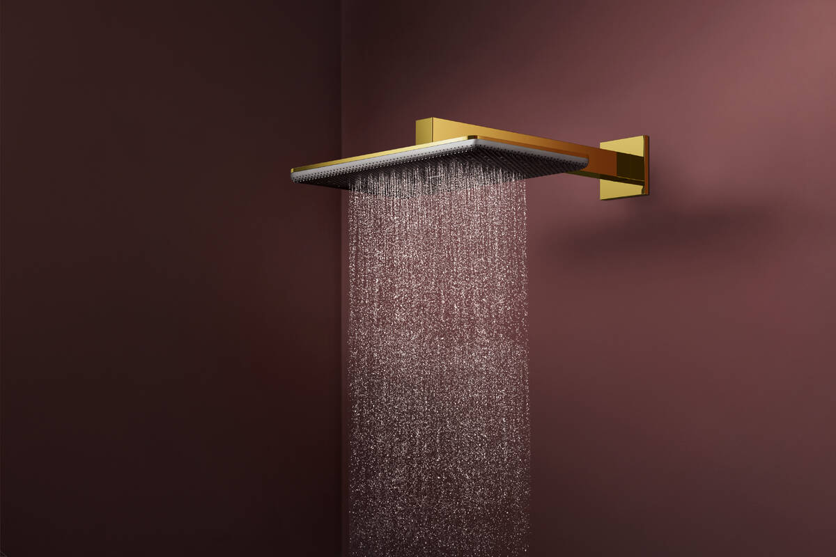 Douche de tête Hansgrohe Raindance Alive Q 340 2 jets avec bras de douche en doré poli - vue 3