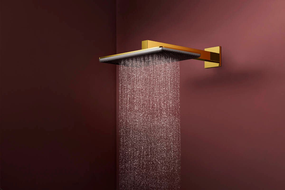 Douche de tête Hansgrohe Raindance Alive Q 340 2 jets avec bras de douche en doré poli — vue 3