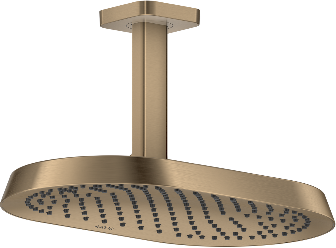 Douche de tête AXOR ShowerSphere 370 EcoSmart avec raccordement au plafond en bronze brossé