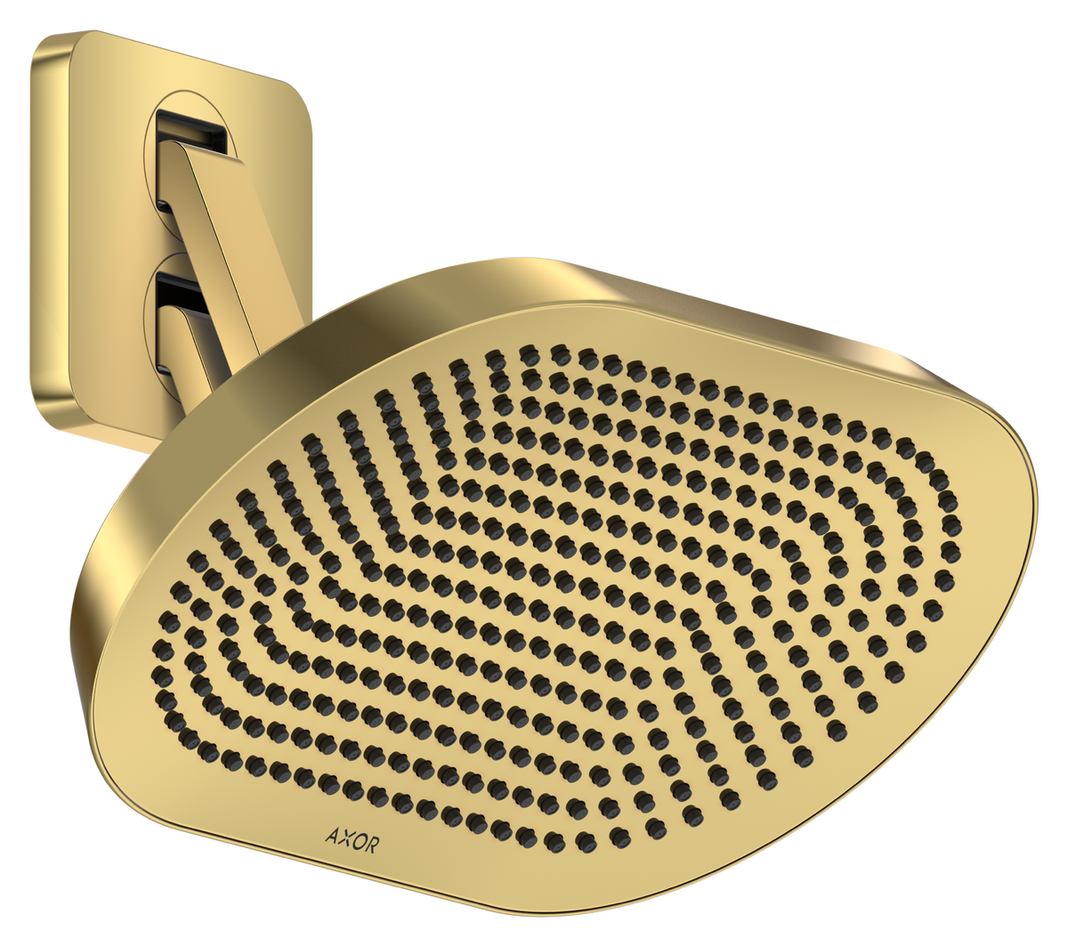 Douche de tête AXOR ShowerSphere 370 2 jets EcoSmart avec bras de douche orientable en doré poli