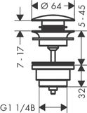 Bonde de lavabo Hansgrohe Push-Open