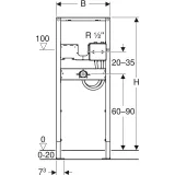 Bâti-support Geberit Duofix pour robinetterie murale électronique