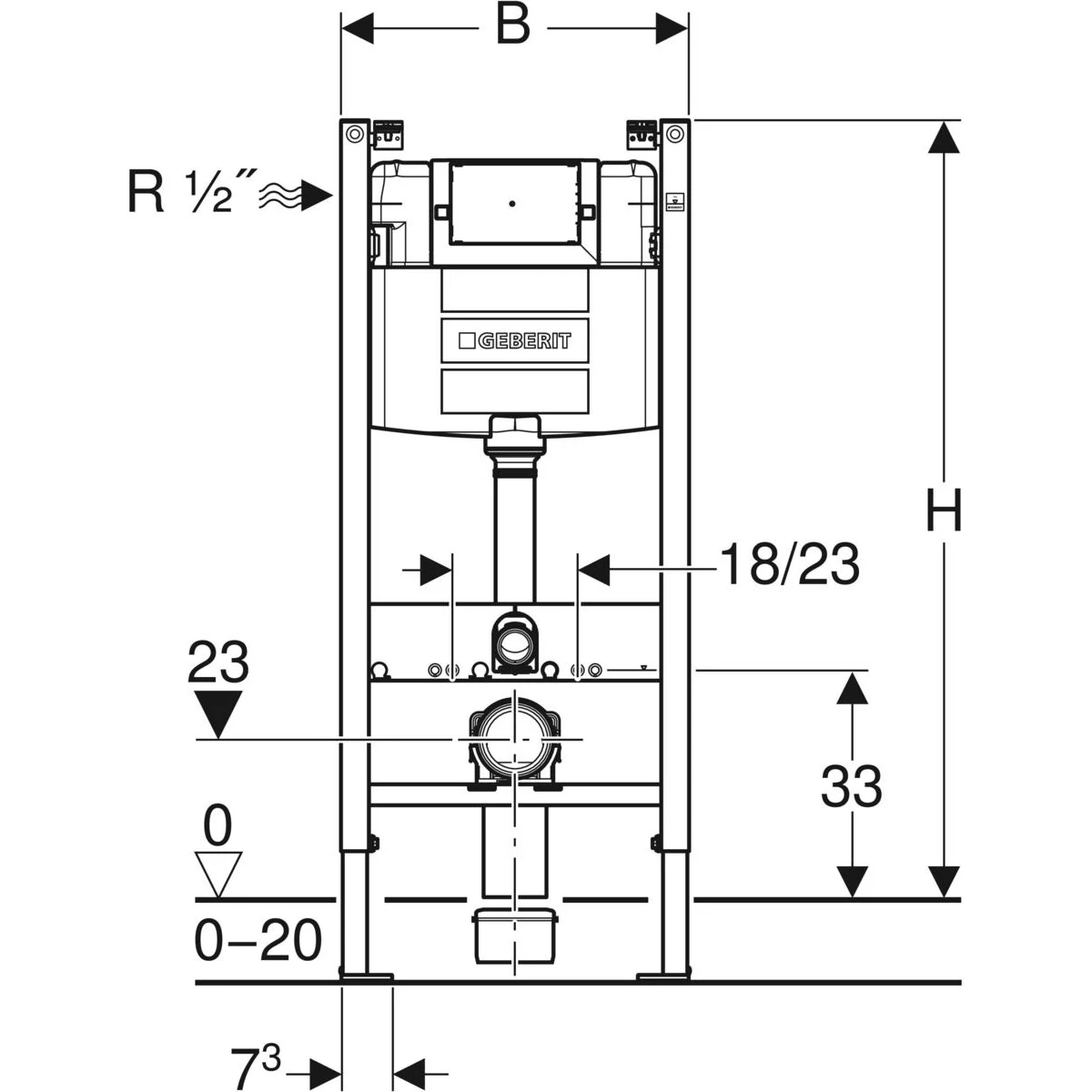 Bâti-support Geberit Duofix Alpha 12 cm Next 2.0 pour montage dans parois en plâtre - vue 10