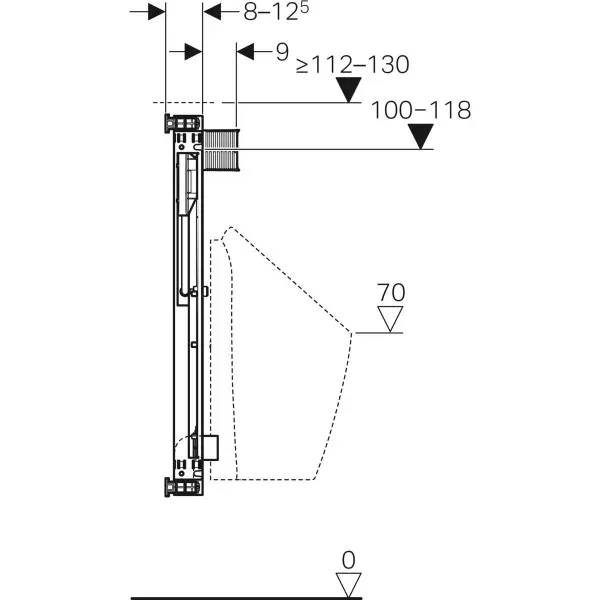 Bâti-support Geberit Combifix pour urinoir avec siphon intégré — vue 3