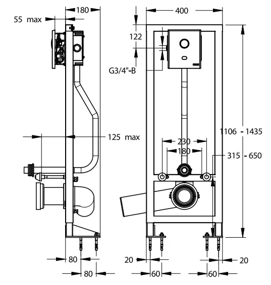Bâti-support Presto 7100 XL avec plaque de déclenchement électrique et manuelle