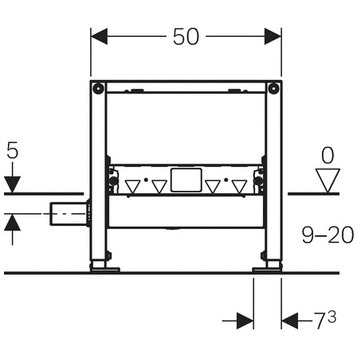 Bâti-support Geberit Duofix 1.0 pour douche murale - débit d'évacuation 24 L/min - vue 7