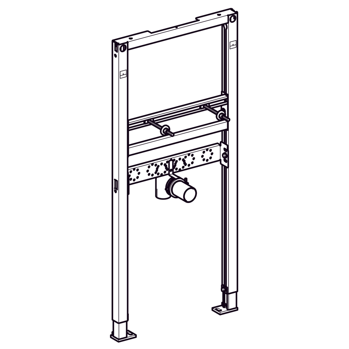 Bâti-support Geberit Duofix pour lavabo 112 cm avec robinetterie sur gorge - vue 2