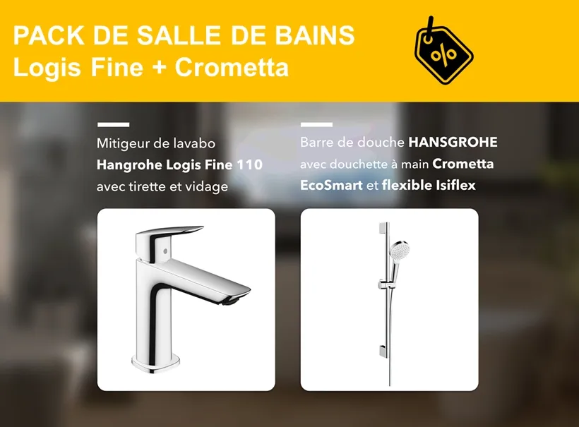PACK Hansgrohe Logis Fine 110 et barre de douche Crometta