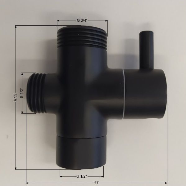 Commutateur pour colonnes de douche Deante Boro 2 fonctions en noir mat - vue 3