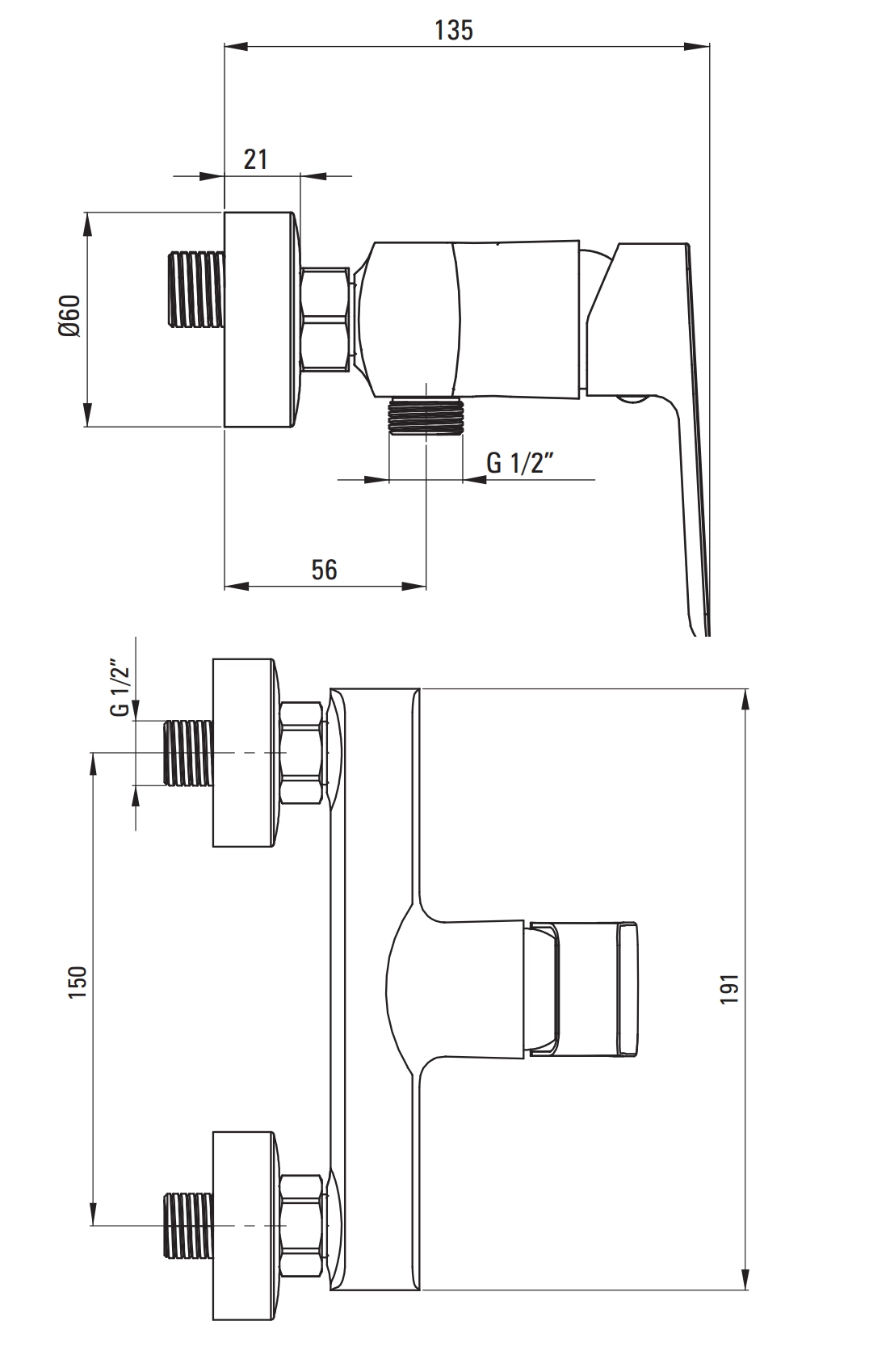 Mitigeur de douche Neo Maro en noir mat - vue 2