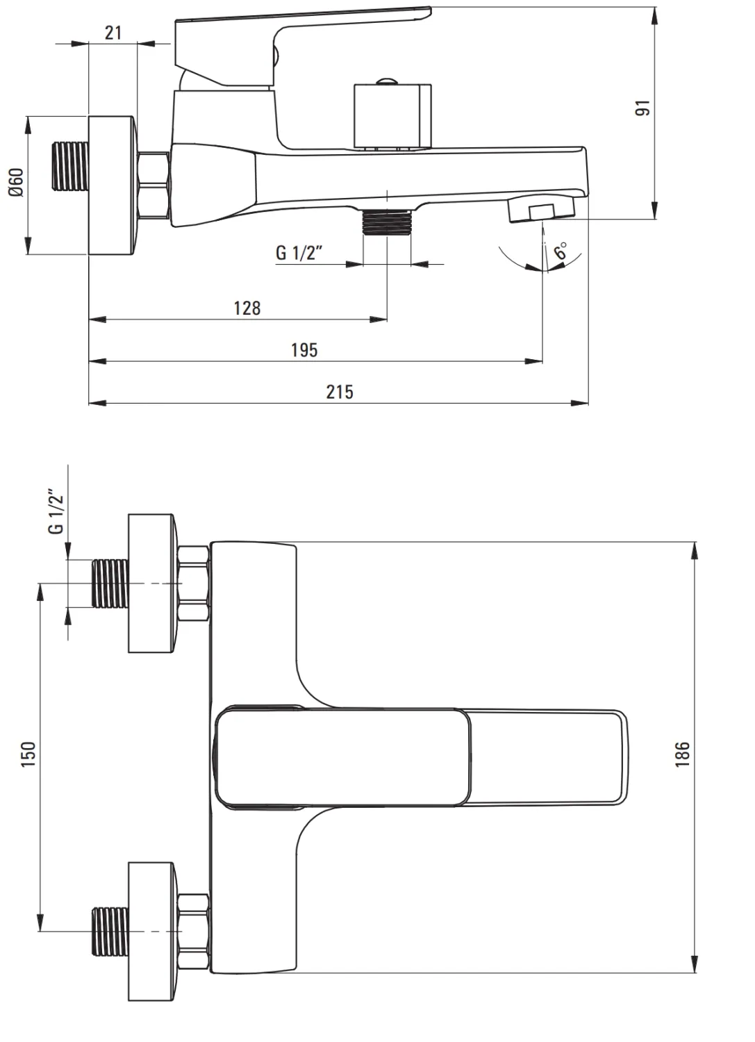 Mitigeur de bain / douche Neo Maro en chromé