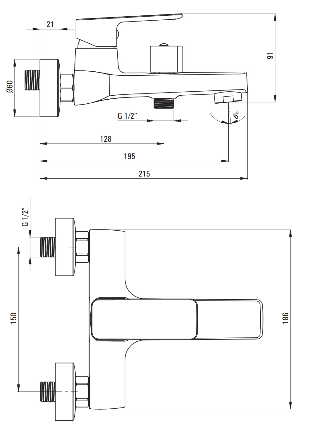 Mitigeur de bain / douche Neo Maro en noir mat - vue 2