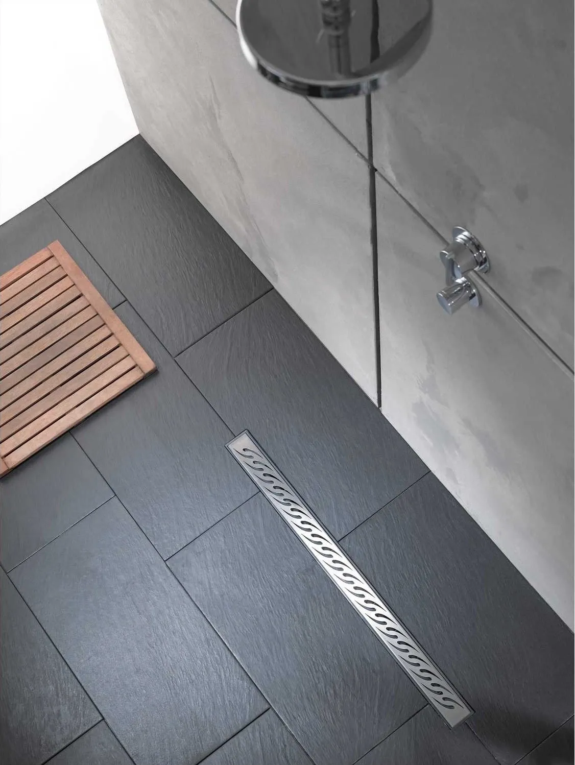 Canivelle de douche Wirquin Venisio 70 cm avec grille gouttes d’eau
