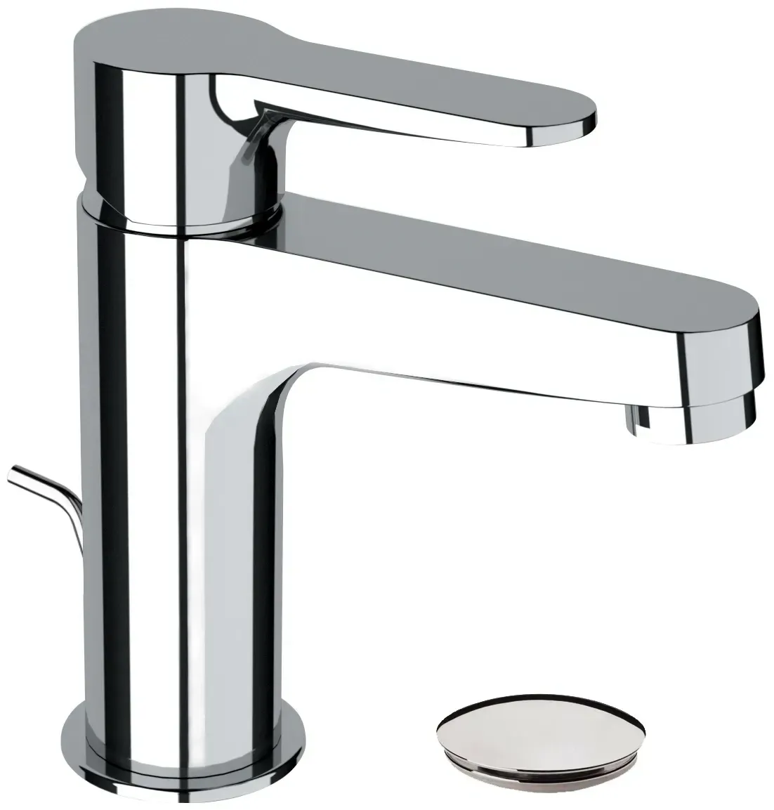 Mitigeur de lavabo Remer Winner 100 en laiton chromé avec tirette et vidage