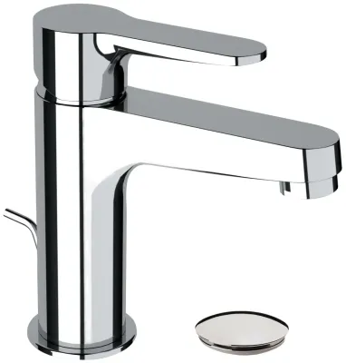 Mitigeur de lavabo Remer Winner 100 en laiton chromé avec tirette et vidage