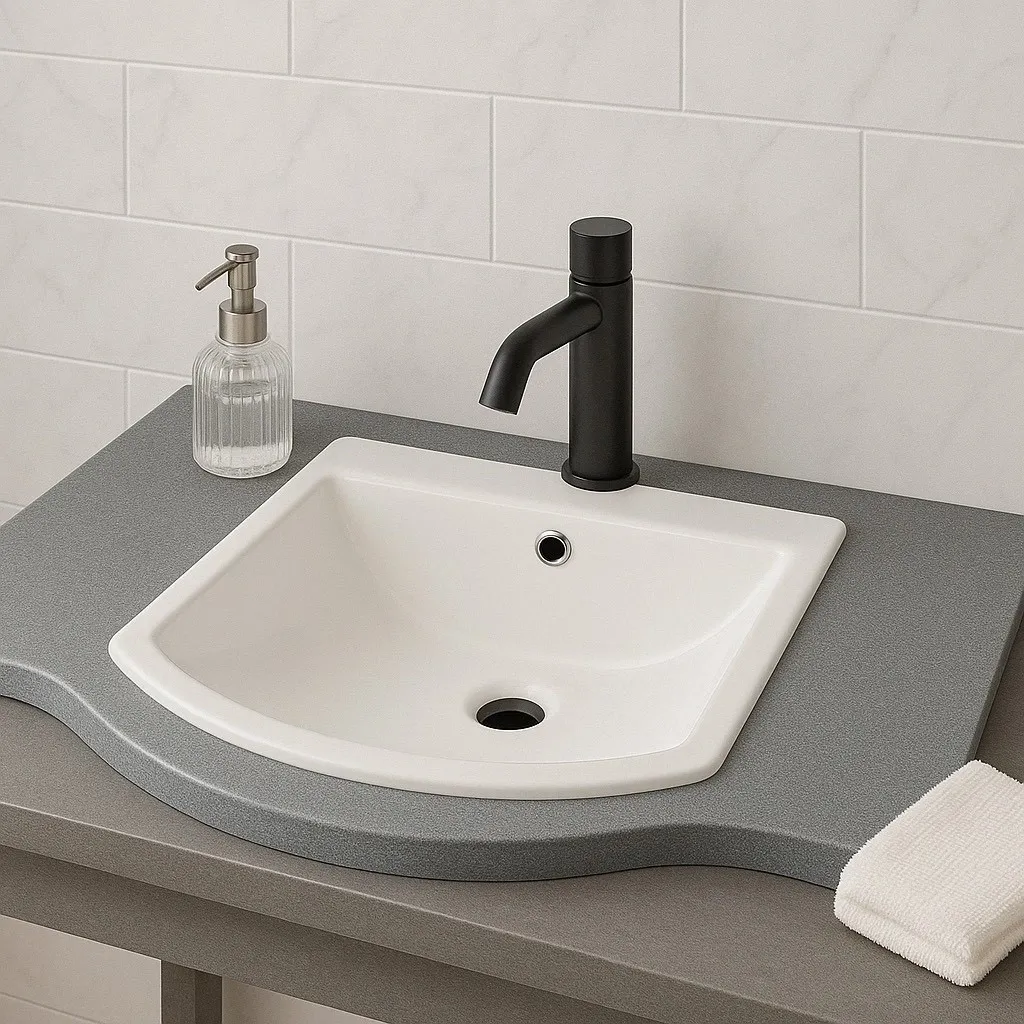 Plan Melody 92 cm avec vasque encastrable Amanda 60 cm