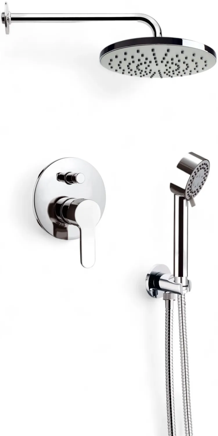 Ensemble de douche encastré Remer Winner 200 mm en laiton chromé