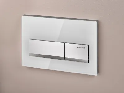 Plaque de déclenchement Alpha50 / Blanc chromé